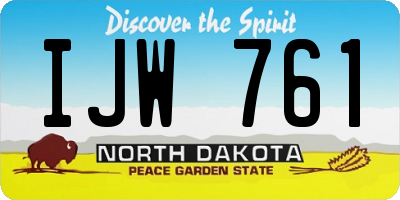 ND license plate IJW761