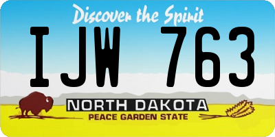 ND license plate IJW763