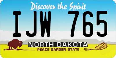 ND license plate IJW765