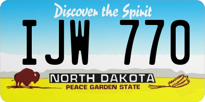 ND license plate IJW770
