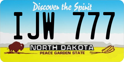 ND license plate IJW777