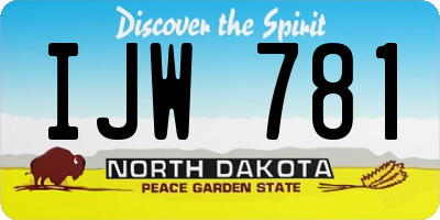 ND license plate IJW781