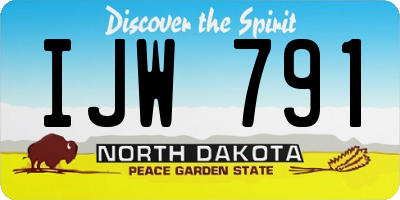 ND license plate IJW791