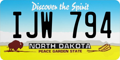 ND license plate IJW794