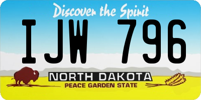 ND license plate IJW796