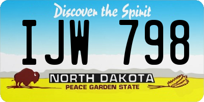 ND license plate IJW798