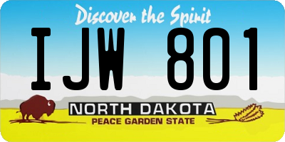 ND license plate IJW801