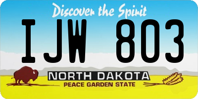 ND license plate IJW803