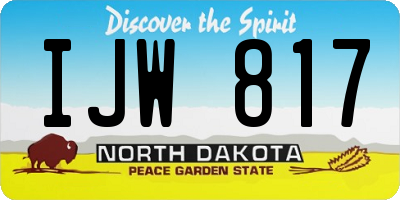 ND license plate IJW817
