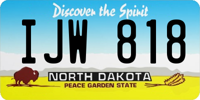 ND license plate IJW818