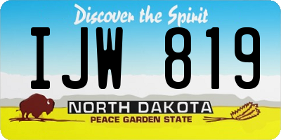 ND license plate IJW819