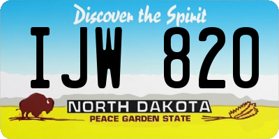 ND license plate IJW820