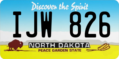 ND license plate IJW826