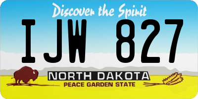 ND license plate IJW827