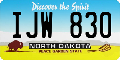 ND license plate IJW830