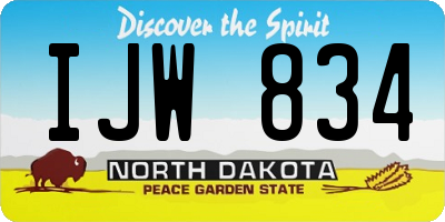 ND license plate IJW834