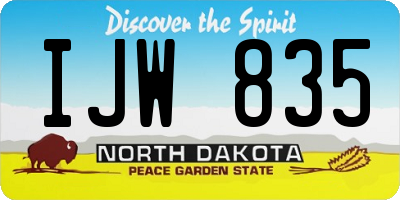 ND license plate IJW835