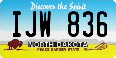 ND license plate IJW836