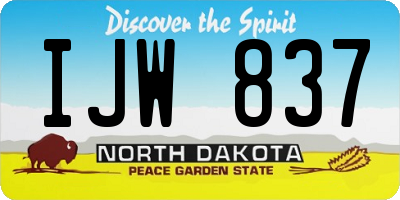 ND license plate IJW837
