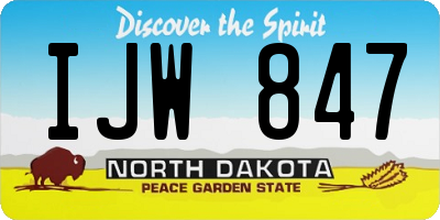 ND license plate IJW847
