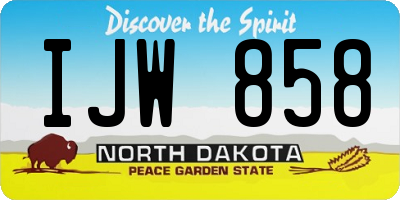 ND license plate IJW858