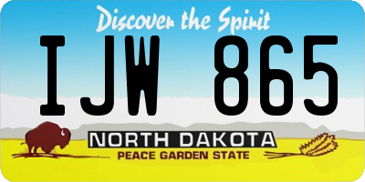 ND license plate IJW865