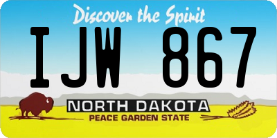 ND license plate IJW867