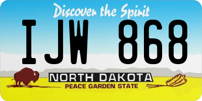 ND license plate IJW868