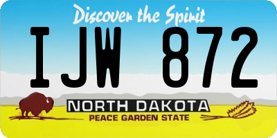 ND license plate IJW872