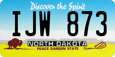 ND license plate IJW873
