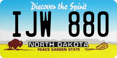ND license plate IJW880