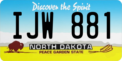 ND license plate IJW881