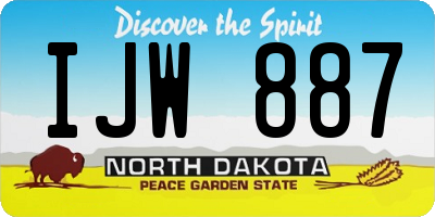 ND license plate IJW887