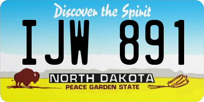 ND license plate IJW891