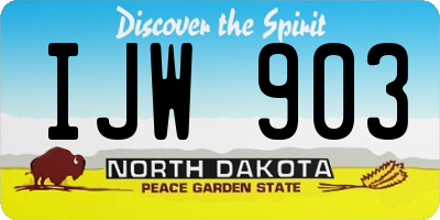 ND license plate IJW903