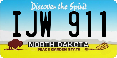 ND license plate IJW911
