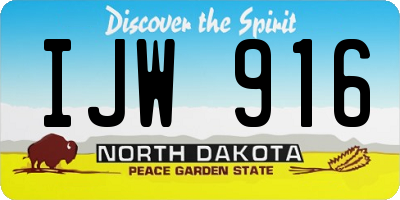 ND license plate IJW916