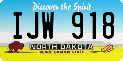 ND license plate IJW918