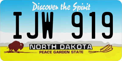 ND license plate IJW919