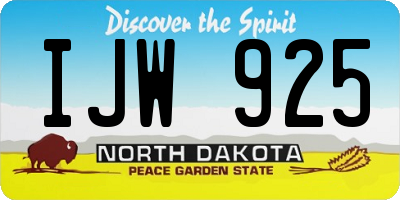 ND license plate IJW925