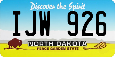 ND license plate IJW926
