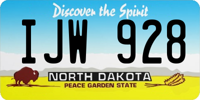 ND license plate IJW928