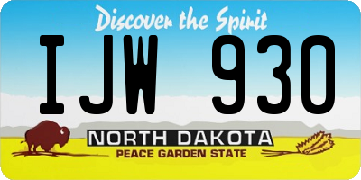 ND license plate IJW930