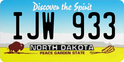 ND license plate IJW933