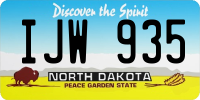 ND license plate IJW935