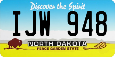 ND license plate IJW948