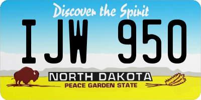 ND license plate IJW950