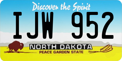 ND license plate IJW952