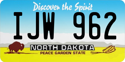 ND license plate IJW962