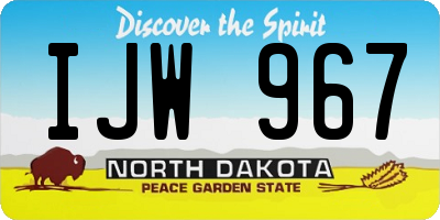 ND license plate IJW967